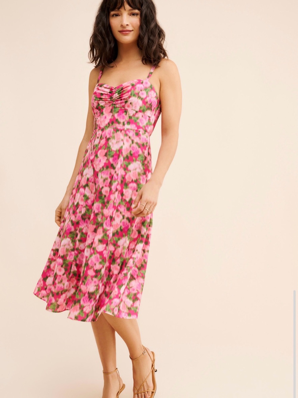 Rachel Parcell Ruched Cup Midi Dress